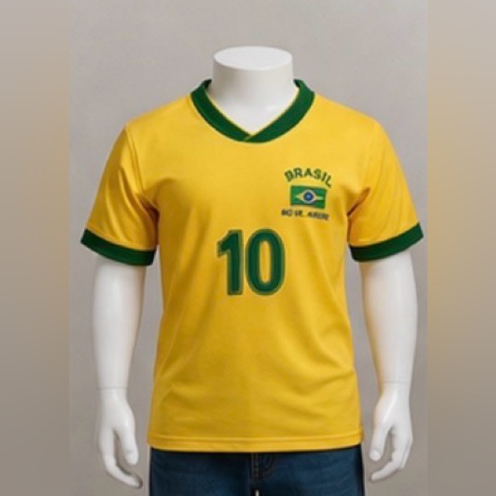 Brazil Neymar Jr #10 Yellow Large Soccer Jersey